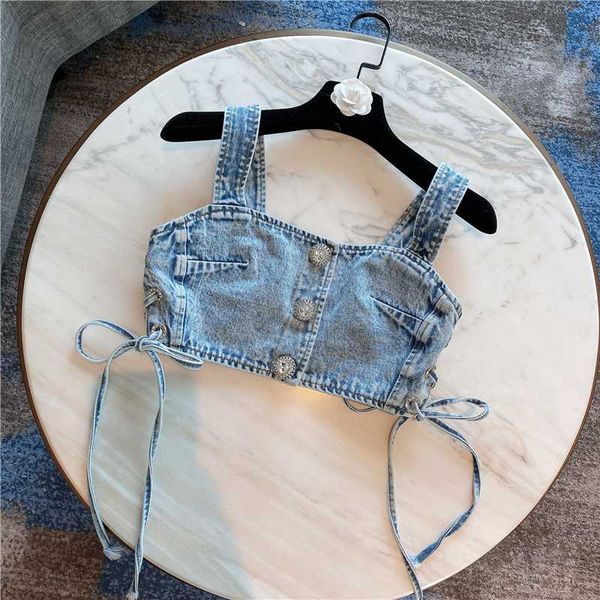 high street fashion 2020 designer dress women's sling drawstring denim short blouse top, White
high street fashion 2020 designer dress women's sling drawstring denim short blouse top, White