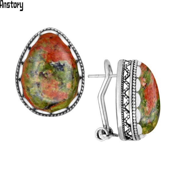 stud retro water drop unakite earrings for women stainless steel pin push back antique silver plated, Golden;silver
stud retro water drop unakite earrings for women stainless steel pin push back antique silver plated, Golden;silver