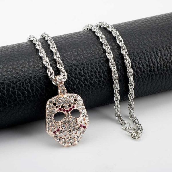 hip hop style necklace pave rhinestone mask shape pendant necklaces fashion gifts for friends 2colors available, Silver
hip hop style necklace pave rhinestone mask shape pendant necklaces fashion gifts for friends 2colors available, Silver