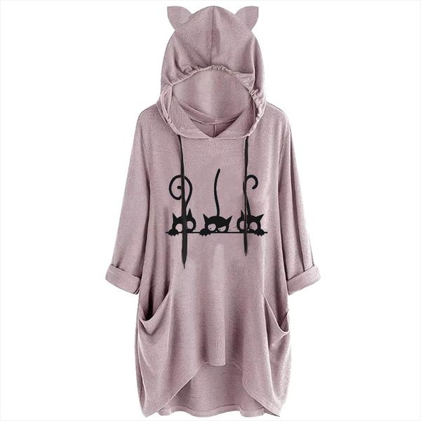 women casual print cat hooded long sleeves pocket irregular blouse shirtdrop shipping supplier boy girl the man woman sexy, Black
women casual print cat hooded long sleeves pocket irregular blouse shirtdrop shipping supplier boy girl the man woman sexy, Black