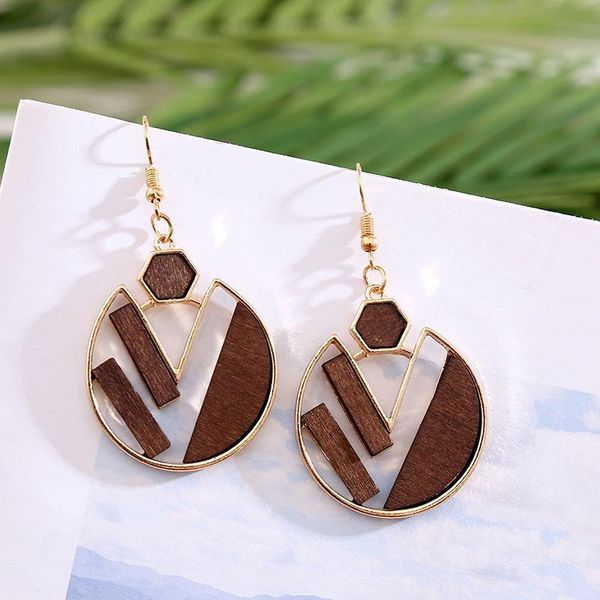 new geometric exaggerated alloy wooden european and american earrings female round creative earrings jewelry, Golden;silver
new geometric exaggerated alloy wooden european and american earrings female round creative earrings jewelry, Golden;silver