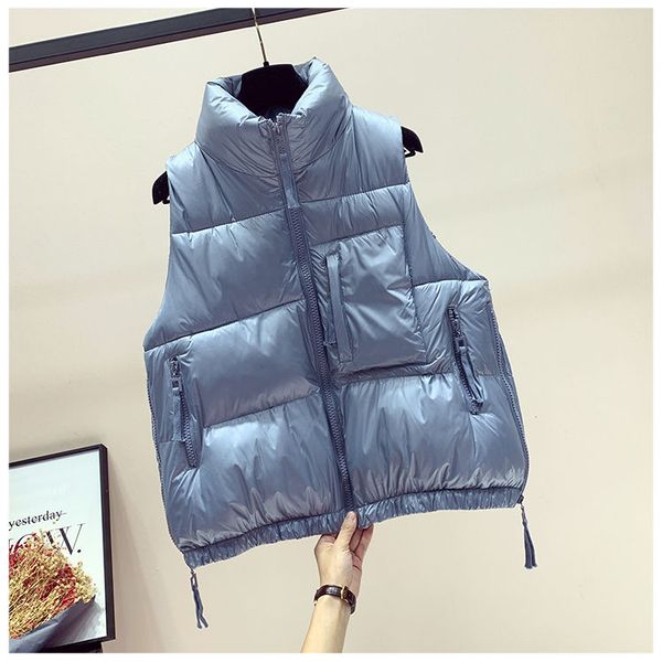 2020 new autumn winter women korean bright color sleeveless vest stand all-match down cotton short bf oversized waistcoat a161, Black;white
2020 new autumn winter women korean bright color sleeveless vest stand all-match down cotton short bf oversized waistcoat a161, Black;white