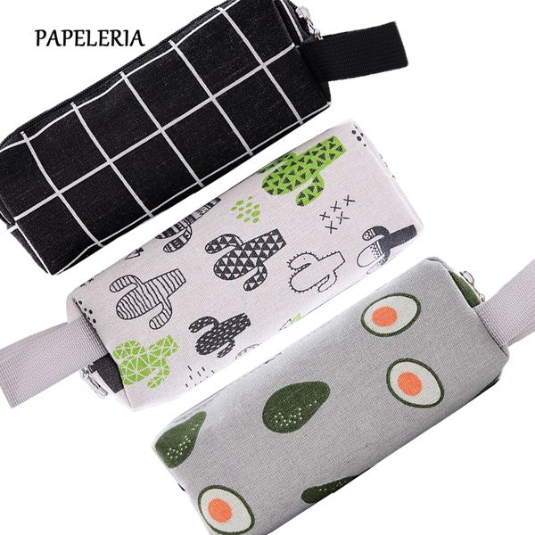 pencil bags black grid canvas case cactus avocado bag pencilcase for boy girl polar bear box stationery school supply
pencil bags black grid canvas case cactus avocado bag pencilcase for boy girl polar bear box stationery school supply