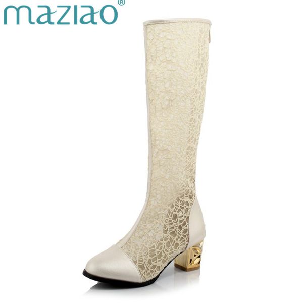maziao lace summer women boots casual medium thick heel knee high boots fashion cut-out black white breathable ladies shoes
maziao lace summer women boots casual medium thick heel knee high boots fashion cut-out black white breathable ladies shoes