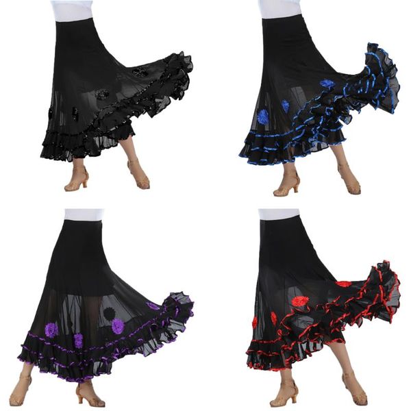 stage wear flamenco ballroom dance skirt flower latin dress waltz costumes, Black;red
stage wear flamenco ballroom dance skirt flower latin dress waltz costumes, Black;red