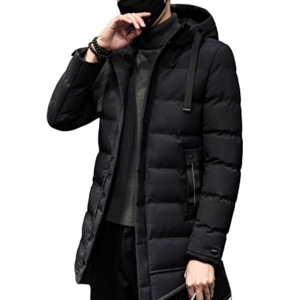 men's down & parkas winter trend cotton coat male korean version long section of clothing fashion jacket hooded slim, Black
men's down & parkas winter trend cotton coat male korean version long section of clothing fashion jacket hooded slim, Black