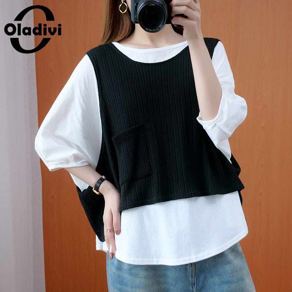 oladivi plus size women fashion sweater ladies two-piece set 2020 autumn new kniting tank vest pullover casual knitwear 6xl, White;black
oladivi plus size women fashion sweater ladies two-piece set 2020 autumn new kniting tank vest pullover casual knitwear 6xl, White;black