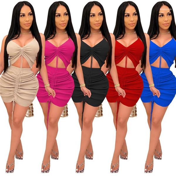 sleeveless v neck 2pcs sets ladies tees skirts slim solid color sets summer women stacked two piece dress, White
sleeveless v neck 2pcs sets ladies tees skirts slim solid color sets summer women stacked two piece dress, White