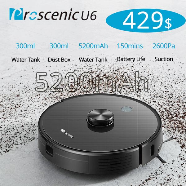 proscenic u6 robot vacuum cleaner proscenic u6 wlan laser navigation 2-in-1 water tank nidec motor 2700pa support alexa control
proscenic u6 robot vacuum cleaner proscenic u6 wlan laser navigation 2-in-1 water tank nidec motor 2700pa support alexa control