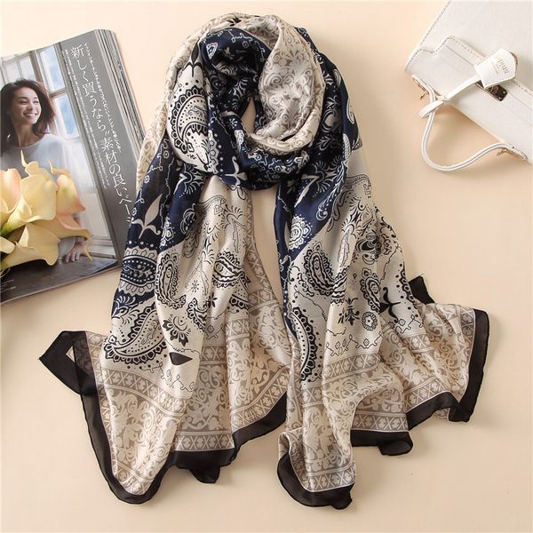 vintage 2020 summer women scarf soft long size thin lady silk shawls and wraps sunscreen beach silk scarves bandana, Blue;gray
vintage 2020 summer women scarf soft long size thin lady silk shawls and wraps sunscreen beach silk scarves bandana, Blue;gray