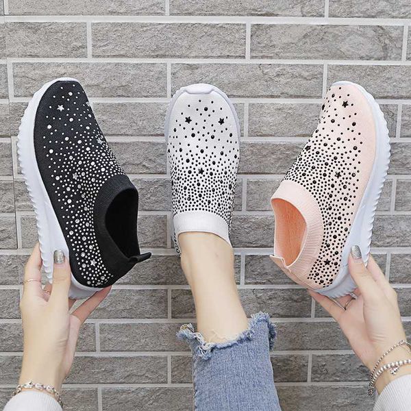 women sneakers plus size breathable slip on soft ladies casual walking shoes for women knit sock shoes flats zapatos mujer 907, Black
women sneakers plus size breathable slip on soft ladies casual walking shoes for women knit sock shoes flats zapatos mujer 907, Black