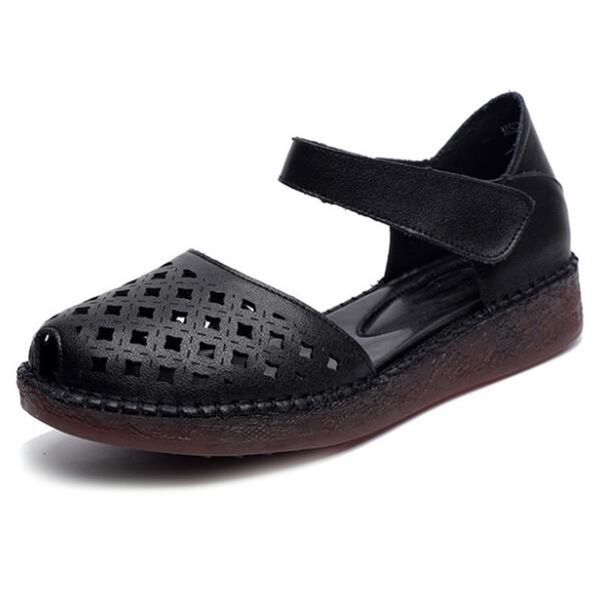 2020 new summer soft cowhide soft bottom flat leather sandals women casual shoes round head hollow breathable women sandals, Black
2020 new summer soft cowhide soft bottom flat leather sandals women casual shoes round head hollow breathable women sandals, Black