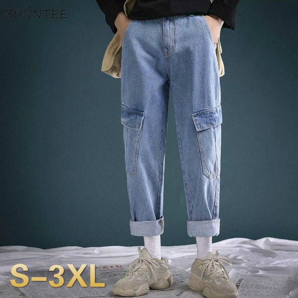 men jeans multi-pocket chic cargo denim trousers loose wide-leg straight retro hip- ankle-length mens all-match street-wear, Blue
men jeans multi-pocket chic cargo denim trousers loose wide-leg straight retro hip- ankle-length mens all-match street-wear, Blue
