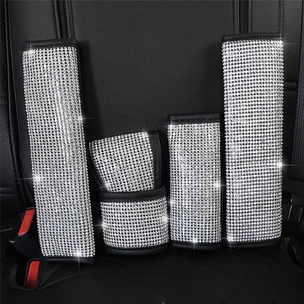 crystal diamond gearbox handle cover hand brake cover car seat safety belt shoulder car interior set accessories for girls
crystal diamond gearbox handle cover hand brake cover car seat safety belt shoulder car interior set accessories for girls