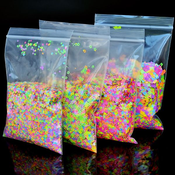 1 bag 50g neon fluorescent glitter five-pointed star /blocks /butterfly ultraviolet-reactive "neon" 50g nail glitter mixes,j7676, Silver;gold
1 bag 50g neon fluorescent glitter five-pointed star /blocks /butterfly ultraviolet-reactive "neon" 50g nail glitter mixes,j7676, Silver;gold