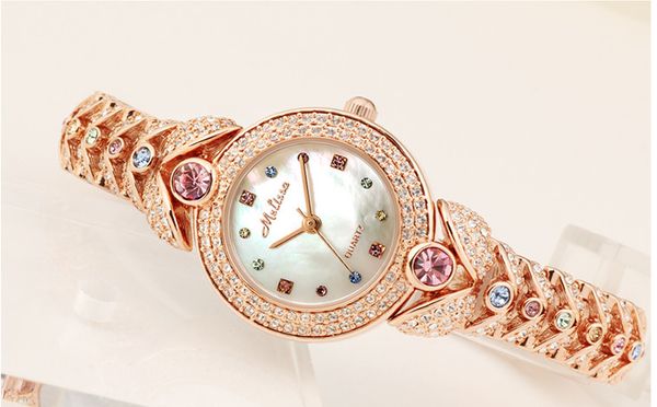 elegant melissa bracelet watch noble fashion designer crystals dress wrist watch quartz relogio shell montre femme mg523, Slivery;brown
elegant melissa bracelet watch noble fashion designer crystals dress wrist watch quartz relogio shell montre femme mg523, Slivery;brown