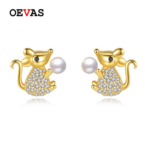 stud oevas 100% 925 sterling silver cute mouse earrings for women gold color sparkling zircon party fine jewelry, Golden;silver
stud oevas 100% 925 sterling silver cute mouse earrings for women gold color sparkling zircon party fine jewelry, Golden;silver