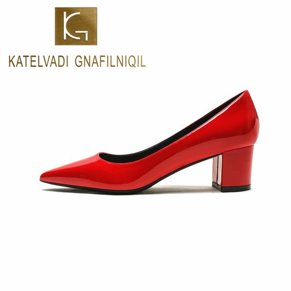 katelvadi red patent pu pumps shoes woman 5cm heels pointed pumps hzl008, Black
katelvadi red patent pu pumps shoes woman 5cm heels pointed pumps hzl008, Black