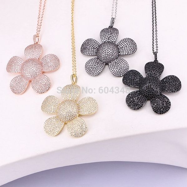 3 strands zyz292-8798 fashion big flower pendant necklace, cz zircon micro pave crystal charm jewelry pendant necklace chains, Silver
3 strands zyz292-8798 fashion big flower pendant necklace, cz zircon micro pave crystal charm jewelry pendant necklace chains, Silver