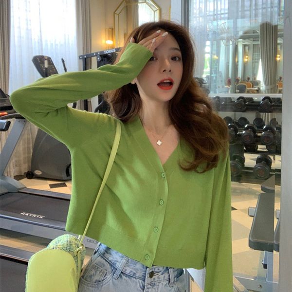 ins avocado green thin v-neck viscose fiber knitted cardigan jacket womens very fairy sunscreen outdoor airable shirt sale, White
ins avocado green thin v-neck viscose fiber knitted cardigan jacket womens very fairy sunscreen outdoor airable shirt sale, White