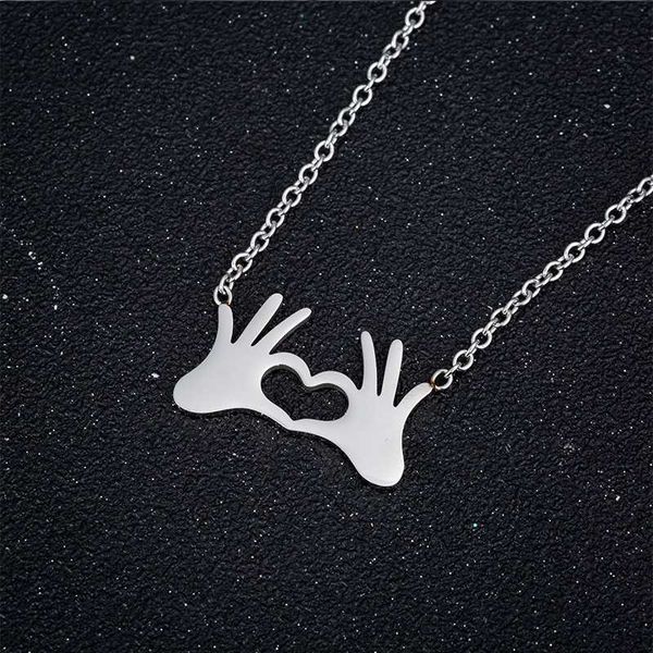 couple necklaces for women hands heart pendants necklace simple stainless steel chains necklaces jewelry on the neck friend, Silver
couple necklaces for women hands heart pendants necklace simple stainless steel chains necklaces jewelry on the neck friend, Silver