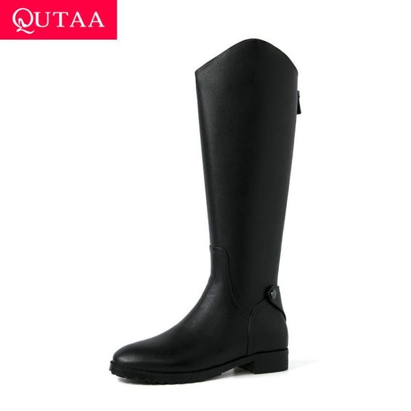qutaa 2020 круглый toe натуральная кожа осень зима вскользь женская обувь fashion square низкий каблук zipper колено высокие сапоги размер 3, Black
qutaa 2020 круглый toe натуральная кожа осень зима вскользь женская обувь fashion square низкий каблук zipper колено высокие сапоги размер 3, Black