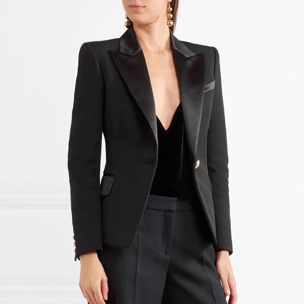 women's jackets england design single button women jacket autumn elegant slim v neck coats 2021, Black;brown
women's jackets england design single button women jacket autumn elegant slim v neck coats 2021, Black;brown