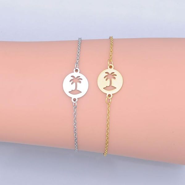 100% stainless steel dainty coconut tree charm bracelet for women wholesale never rust fashion jewelry bracelets, Black
100% stainless steel dainty coconut tree charm bracelet for women wholesale never rust fashion jewelry bracelets, Black