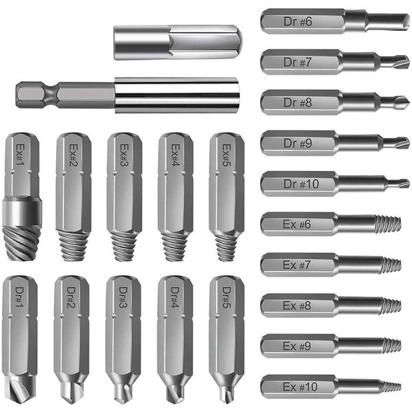 daed stripped screw extractor set with 10 sizes drills material bolt remover set with netic extension bit holder
daed stripped screw extractor set with 10 sizes drills material bolt remover set with netic extension bit holder