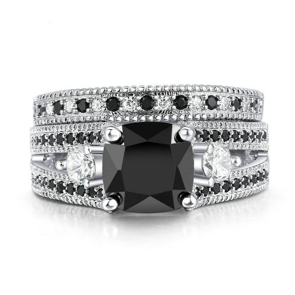 European And American Fashion Copper Ring Set Black Nano Zircon Micro-plated White Gold Women's Ring Set
European And American Fashion Copper Ring Set Black Nano Zircon Micro-plated White Gold Women's Ring Set