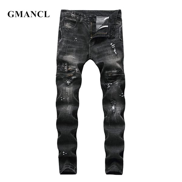 gmancl ripped men slim fashion vintage swag biker jeans straight destroyed cotton street hip-hop style motorcycle denim pants, Blue
gmancl ripped men slim fashion vintage swag biker jeans straight destroyed cotton street hip-hop style motorcycle denim pants, Blue
