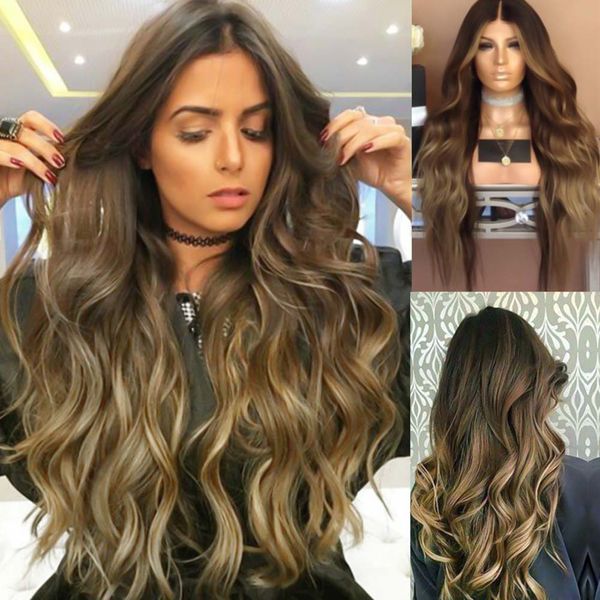 ladies big wave wig mixed golden brown gradient color wigs mid-length curly hair set 65cm wig women hair wigs, Black
ladies big wave wig mixed golden brown gradient color wigs mid-length curly hair set 65cm wig women hair wigs, Black