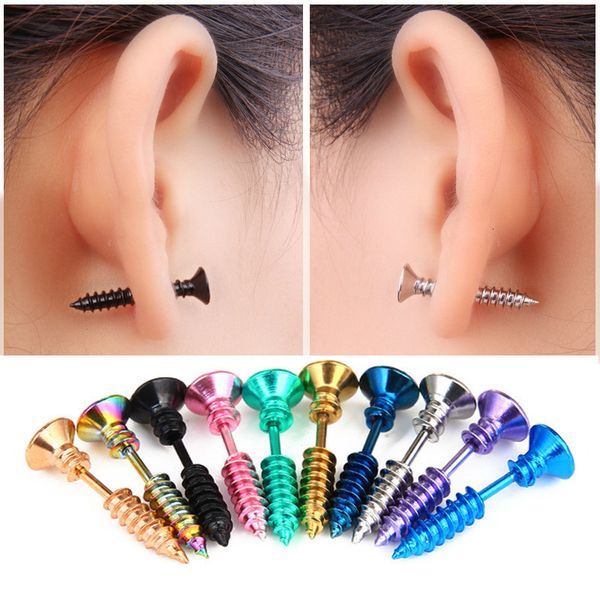 stud stainless steel piercing earrings 2021 fashion punk rock titanium screw earring for women men boucle d'oreille, Golden;silver
stud stainless steel piercing earrings 2021 fashion punk rock titanium screw earring for women men boucle d'oreille, Golden;silver