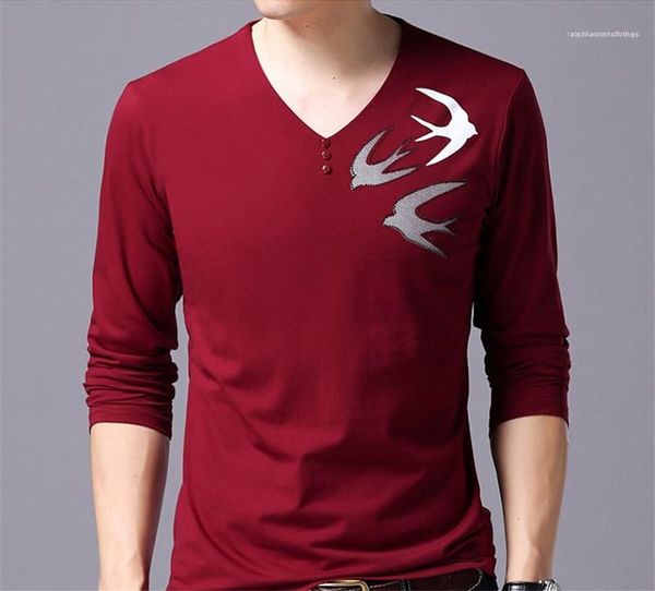 v neck tees regular length slim mens dasigner casual tshirts animal print long sleeve pullover, White;black
v neck tees regular length slim mens dasigner casual tshirts animal print long sleeve pullover, White;black