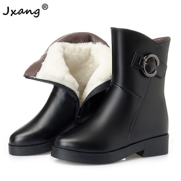 jxang 2020 all wool snow boots women plush platform for woman winter boots fashion zipper new genuine leather cowhide warm shoes, Black
jxang 2020 all wool snow boots women plush platform for woman winter boots fashion zipper new genuine leather cowhide warm shoes, Black