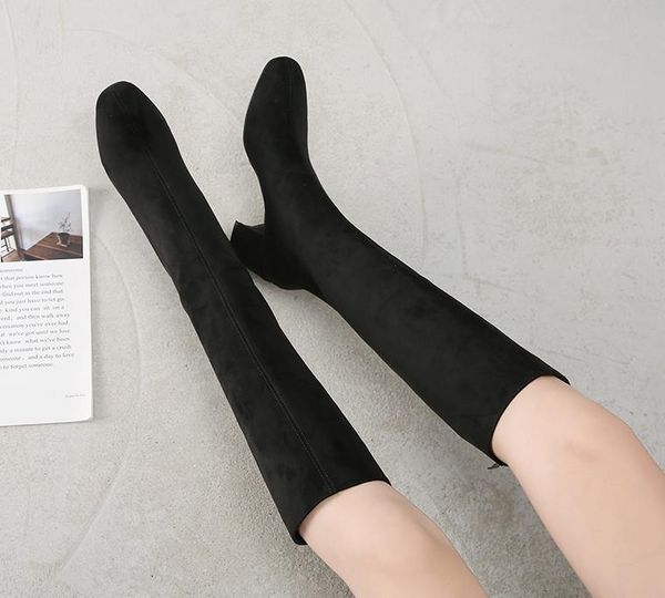 2020 autumn and winter new retro thick-soled high boots ultra-thin stretch boots high-heeled women's, Black
2020 autumn and winter new retro thick-soled high boots ultra-thin stretch boots high-heeled women's, Black