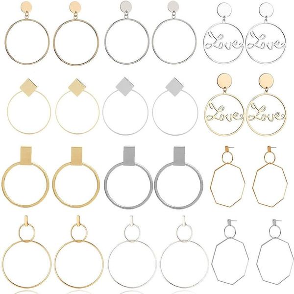 hoop & huggie big double earrings geometric hollow square round circle stud dangle jewelry for women, Golden;silver
hoop & huggie big double earrings geometric hollow square round circle stud dangle jewelry for women, Golden;silver