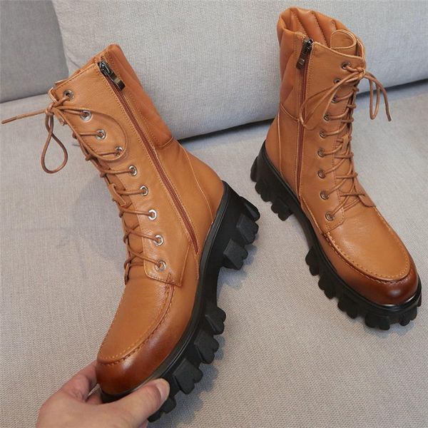 lace up platform pumps women trainers cow leather high heel ankle boots female high round toe fashion sneakers casual shoes, Black 
lace up platform pumps women trainers cow leather high heel ankle boots female high round toe fashion sneakers casual shoes, Black