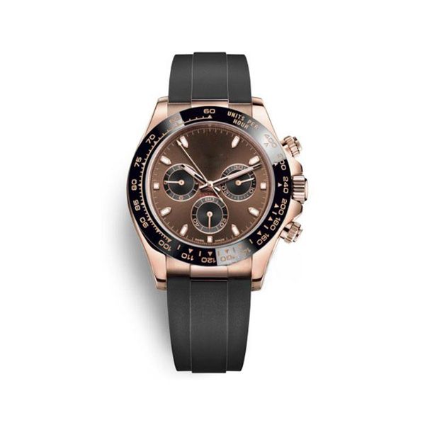 Mens Watch Tona M116515ln Series 40mm Brown Dial Black Ceramic Bezel Automatic Mechanical Movement Rubber Strap Sports Wristwatches