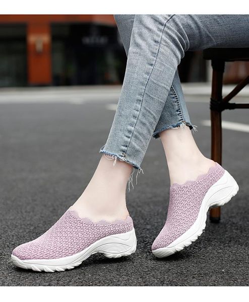 women platform flats shoes summer fashion half shoes for females outside sneakers breathable mesh casual, Black
women platform flats shoes summer fashion half shoes for females outside sneakers breathable mesh casual, Black