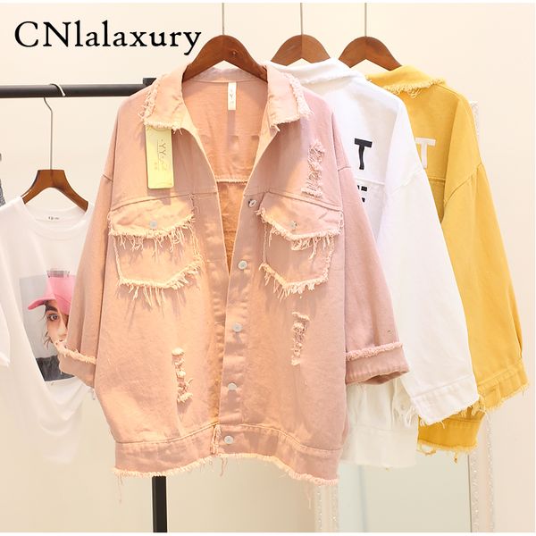bomber jacket letter print boyfriend jeans jacket for women girl candy color denim lady coat loose hole chaqueta mujer, Black;brown
bomber jacket letter print boyfriend jeans jacket for women girl candy color denim lady coat loose hole chaqueta mujer, Black;brown