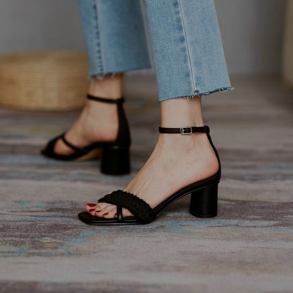 summer sandals for women genuine leather elegant gladiator round heeled pumps fashion female shoes sandals, Black
summer sandals for women genuine leather elegant gladiator round heeled pumps fashion female shoes sandals, Black