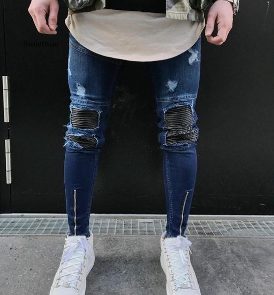 arrivals fashion men's washed ripped destroyed jeans straight vintage frayed denim zipper street biker pants, Blue
arrivals fashion men's washed ripped destroyed jeans straight vintage frayed denim zipper street biker pants, Blue