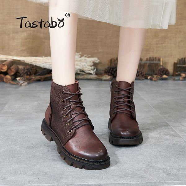 tastabo 2020 autumn and winter booties handmade vintage martin boots wearable women's shoes s8026-1 dark blue brown caramel, Black
tastabo 2020 autumn and winter booties handmade vintage martin boots wearable women's shoes s8026-1 dark blue brown caramel, Black