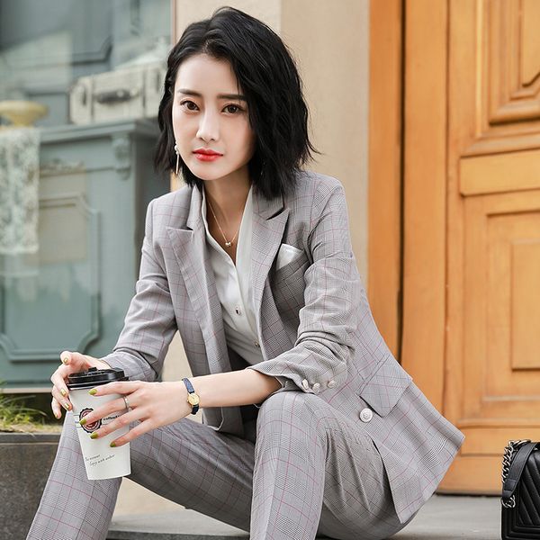 new women 2020 pant suits grid business suits office lady work wear 2 pieces set formal blazer with pant plus size s-4xl, White
new women 2020 pant suits grid business suits office lady work wear 2 pieces set formal blazer with pant plus size s-4xl, White