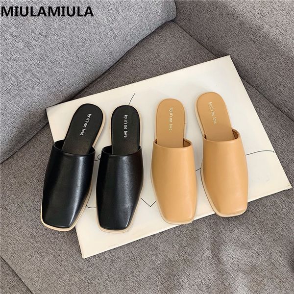miulamiula brand design 2020 autumn korean fashion square toe flat slippers leather slides slip-on loafers mules flip flops, Black
miulamiula brand design 2020 autumn korean fashion square toe flat slippers leather slides slip-on loafers mules flip flops, Black