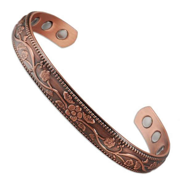 wollet jewelry magnetic therapy pure copper bangle for women plaw flower patterned magnets with 2500 gauss health anti arthritis, Black
wollet jewelry magnetic therapy pure copper bangle for women plaw flower patterned magnets with 2500 gauss health anti arthritis, Black