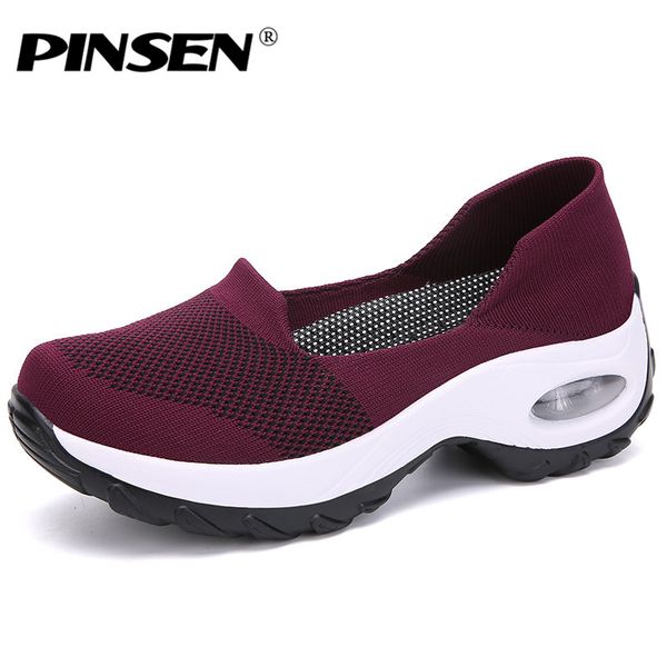 pinsen 2020 summer women heels flat platform shoes breathable mesh casual slip-on shoes for women comfortable zapatillas mujer, Black
pinsen 2020 summer women heels flat platform shoes breathable mesh casual slip-on shoes for women comfortable zapatillas mujer, Black