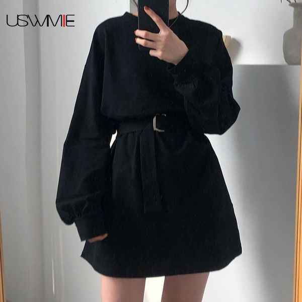 elegant dress temperament long sleeve korean collect waist vestidos lantern sleeve solid color show thin skinny plus size dress, Black;gray
elegant dress temperament long sleeve korean collect waist vestidos lantern sleeve solid color show thin skinny plus size dress, Black;gray