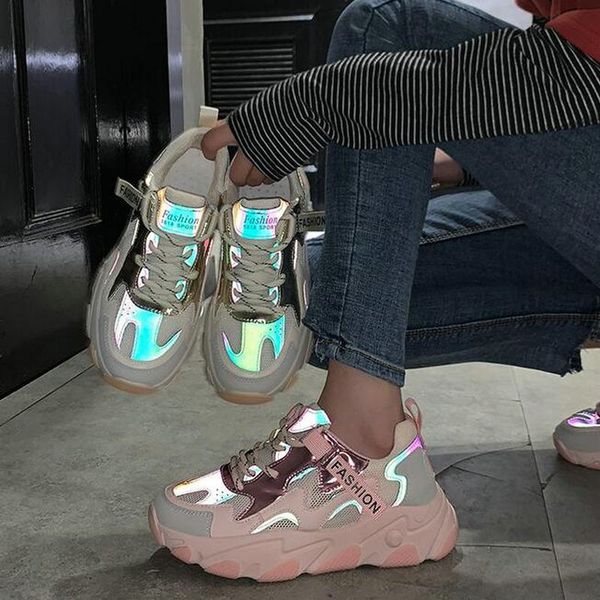 women's chunky sneakers fashion women platform shoes lace up breathable air shoes women female trainers dad drop ship, Black
women's chunky sneakers fashion women platform shoes lace up breathable air shoes women female trainers dad drop ship, Black